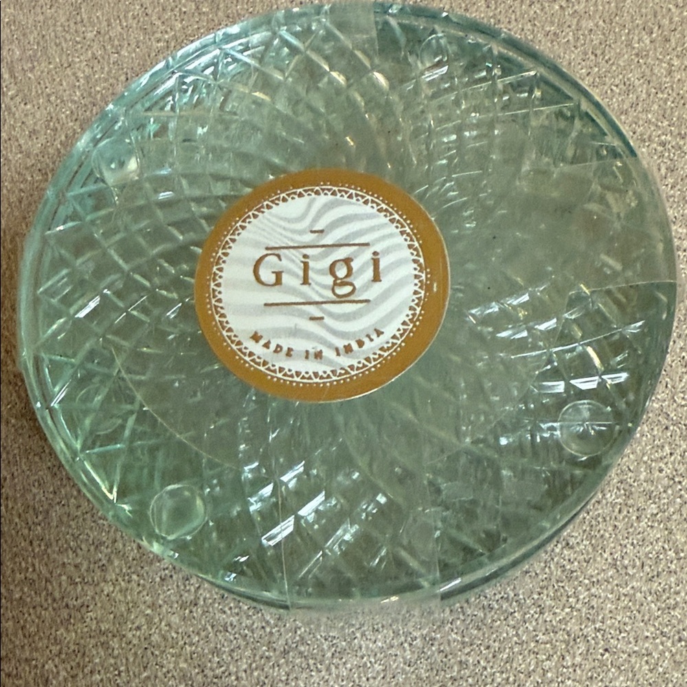 Gigi Beautiful Heavy Glass Coasters Brand New